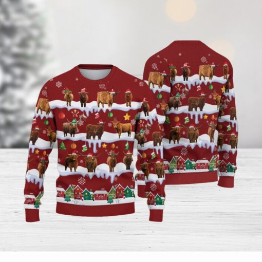 Highland Ugly Christmas Sweater Gifts For Pet Loves Farmers Sweater