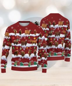 Highland Ugly Christmas Sweater Gifts For Pet Loves Farmers Sweater