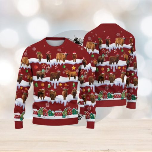 Highland Ugly Christmas Sweater Gifts For Pet Loves Farmers Sweater