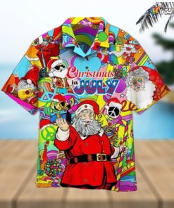 Hippie Santa July Christmas Santa Hawaiian Shirt