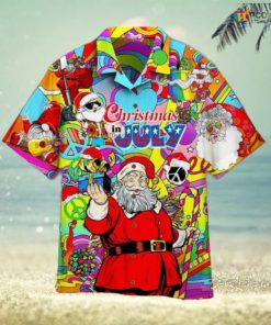 Hippie Santa July Christmas Santa Hawaiian Shirt