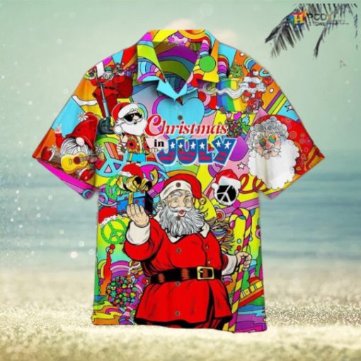 Hippie Santa July Christmas Santa Hawaiian Shirt