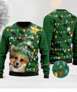 Ho Ho Ho Corgi Dog Christmas Tree Ugly Christmas Sweater