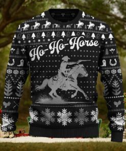 Ho Ho Horse Mounted Shooting For Fans Ugly Christmas Sweater Gift Familys