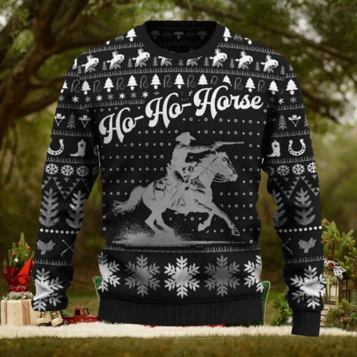 Ho Ho Horse Mounted Shooting For Fans Ugly Christmas Sweater Gift Familys