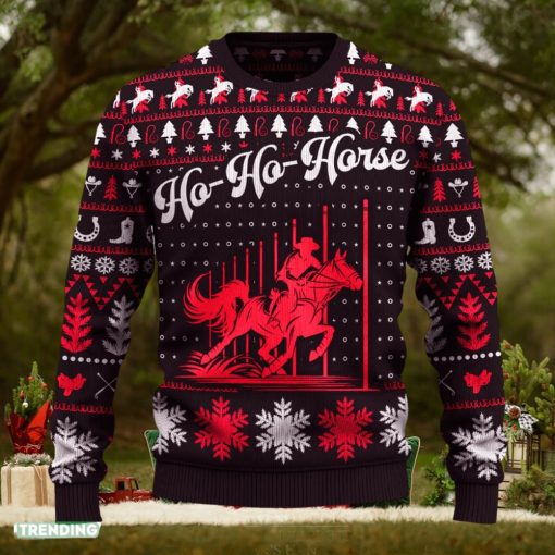 Ho Ho Horse Pole Bending Knitted Sweater Gift Fans For Men And Women Christmas