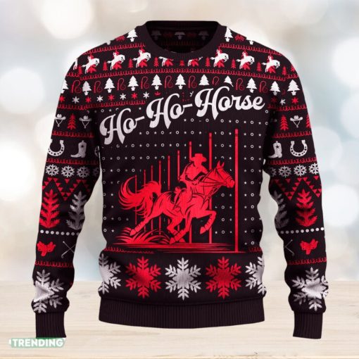 Ho Ho Horse Pole Bending Knitted Sweater Gift Fans For Men And Women Christmas