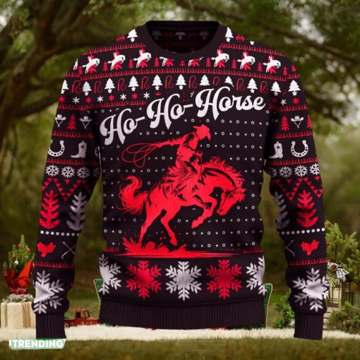 Ho Ho Horse Saddle Bronc Riding Rodeo Knitted Sweater Gift Fans For Men And Women Christmas