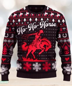 Ho Ho Horse Saddle Bronc Riding Rodeo Knitted Sweater Gift Fans For Men And Women Christmas