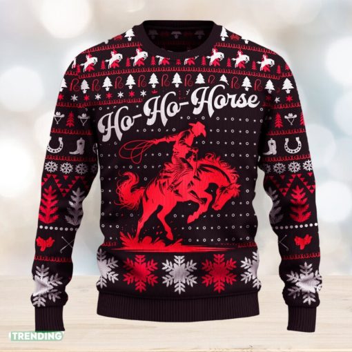 Ho Ho Horse Saddle Bronc Riding Rodeo Knitted Sweater Gift Fans For Men And Women Christmas