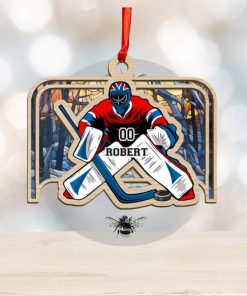 Hockey Goal Personalized Suncatcher Ornament