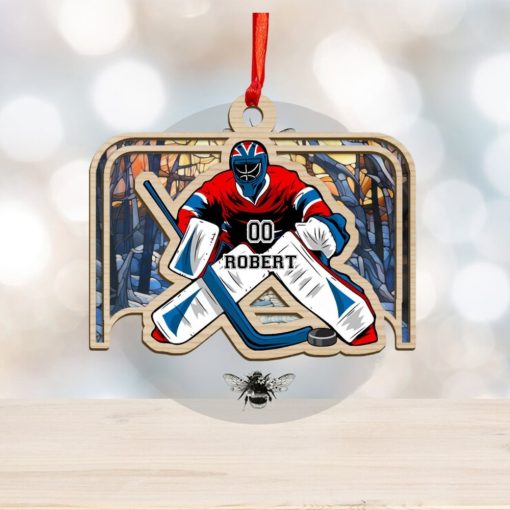 Hockey Goal Personalized Suncatcher Ornament