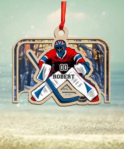 Hockey Goal Personalized Suncatcher Ornament