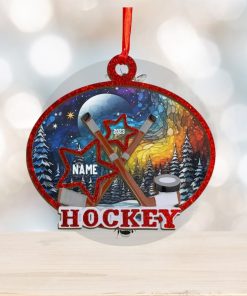 Hockey Lover Personalized Suncatcher Ornament