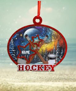 Hockey Lover Personalized Suncatcher Ornament