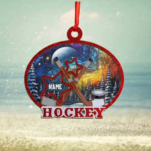 Hockey Lover Personalized Suncatcher Ornament