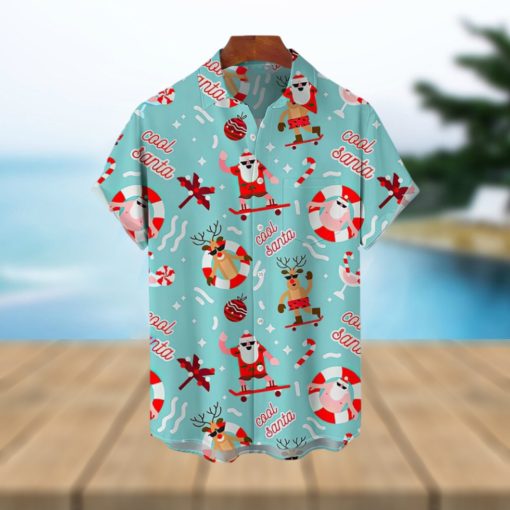 Holiday Santa Claus Christmas Hawaiian Xmas Shirt