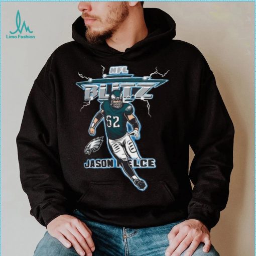 Homage Jason Kelce Charcoal Philadelphia Eagles NFL Blitz Player Tri Blend T Shirt