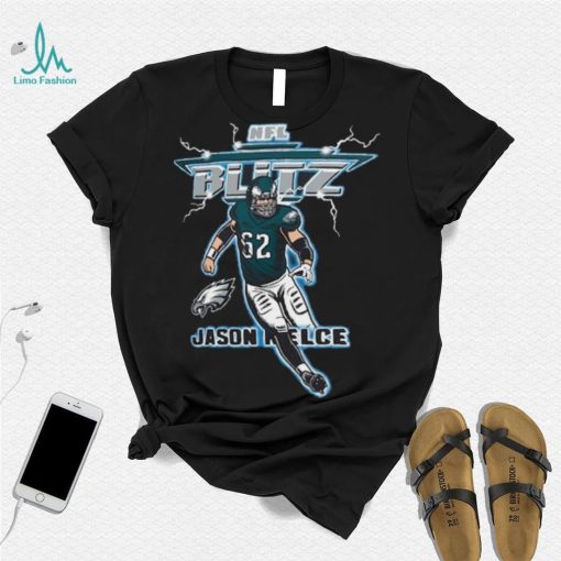 Homage Jason Kelce Charcoal Philadelphia Eagles NFL Blitz Player Tri Blend T Shirt
