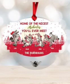 Home Of The Nicest, Personalized Acrylic Ornament, Funny Donkey Family Ornament