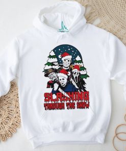 Horror Santa hat slashing through the snow shirt