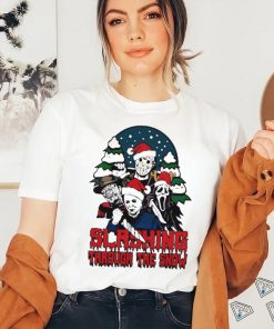 Horror Santa hat slashing through the snow shirt