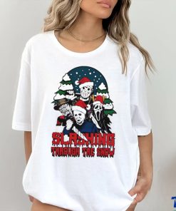 Horror Santa hat slashing through the snow shirt