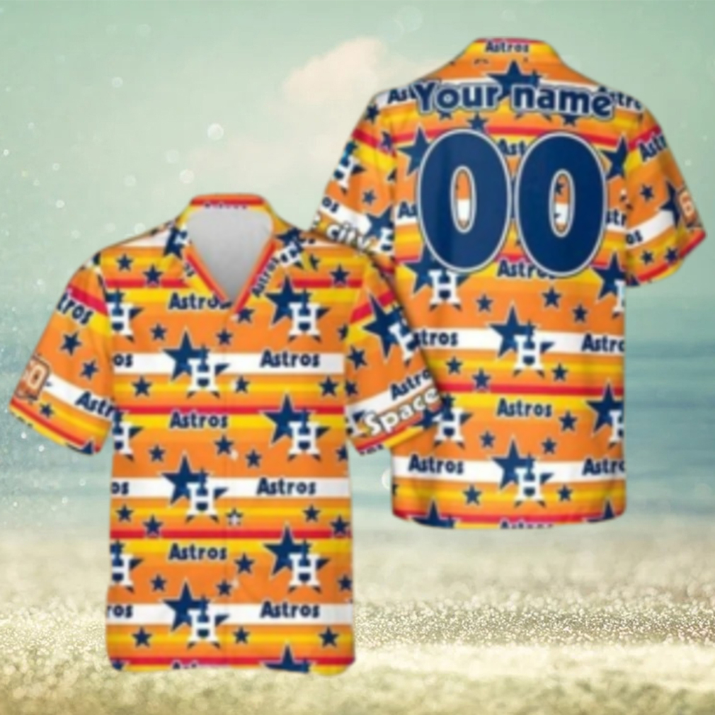 Houston Astros Star Custom Yellow Hawaiian Shirt Houston Astros Star Custom Yellow Hawaiian Shirt