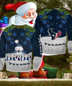 Houston Texans Christmas Santa Ugly Sweater For Fans AOP Gift Holidays