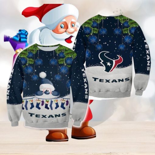 Houston Texans Christmas Santa Ugly Sweater For Fans AOP Gift Holidays