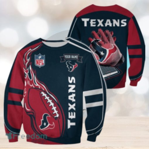 Houston Texans Custom Name Christmas Ugly Sweater Sweatshirt Sport For Fans