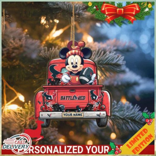 Houston Texans Mickey Mouse Ornament Personalized Your Name Sport Home Decor