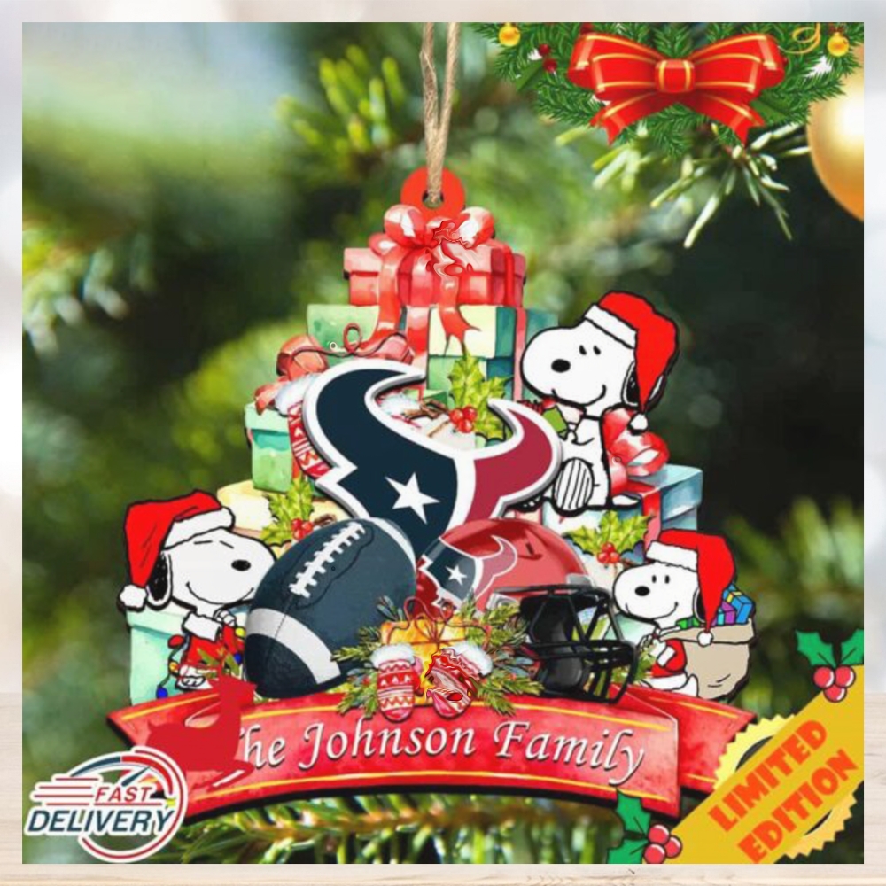 Houston Texans Snoopy And NFL Sport Ornament Personalized Your Family Name Houston Texans Snoopy And NFL Sport Ornament Personalized Your Family Name