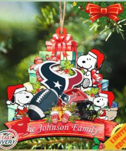 Houston Texans Snoopy And NFL Sport Ornament Personalized Your Family Name