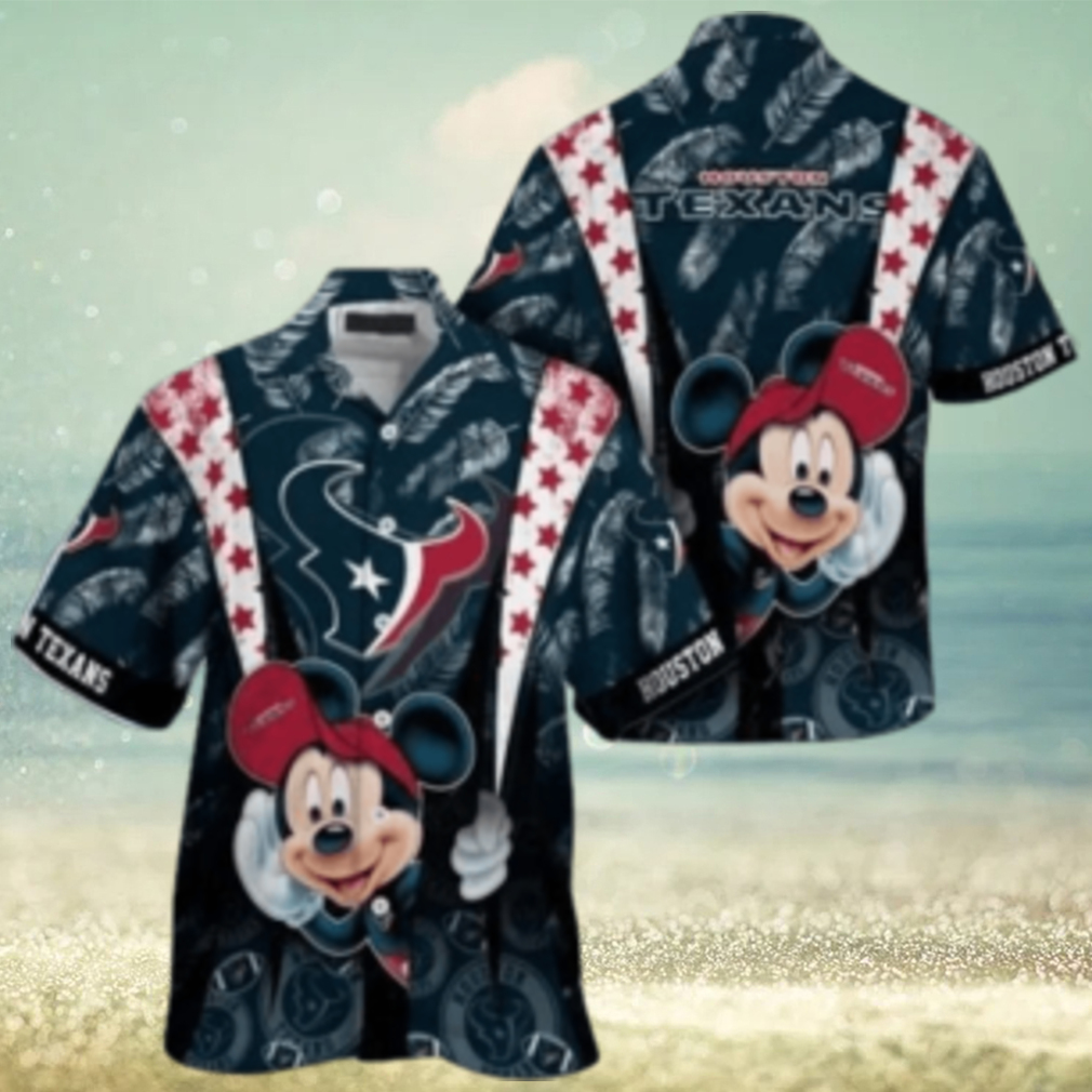 Houston Texans nfl mickey mouse Hawaiian Shirt custom for fan Houston Texans nfl mickey mouse Hawaiian Shirt custom for fan