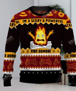 Howl’s Moving Castle Calcifer Fire Demon Christmas Sweater