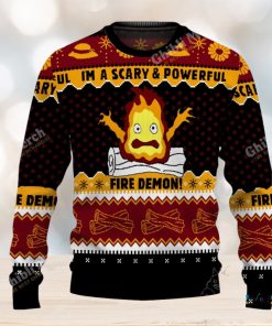 Howl’s Moving Castle Calcifer Fire Demon Christmas Sweater