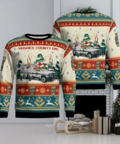 Hughes County EMS AOP UGLY Sweater Christmas Season Gift