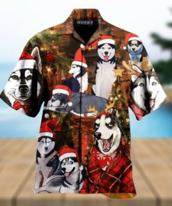 Husky Christmas Aloha Shirt, Funny Christmas Gift Ideas