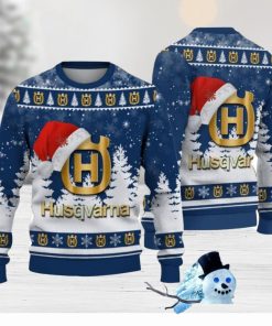 Husqvarna Logo Wearing Santa Hat Christmas Gift Ugly Christmas Sweater Christmas Gift Ideas