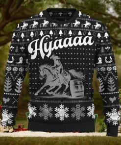 Hyaaaa Barrel Racing Cowgirl For Fans Ugly Christmas Sweater Gift Familys