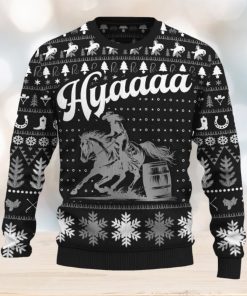 Hyaaaa Barrel Racing Cowgirl For Fans Ugly Christmas Sweater Gift Familys