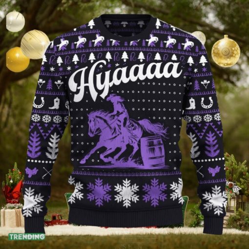 Hyaaaa Barrel Racing Cowgirl Funny Ugly Christmas New Gift For Men And Women