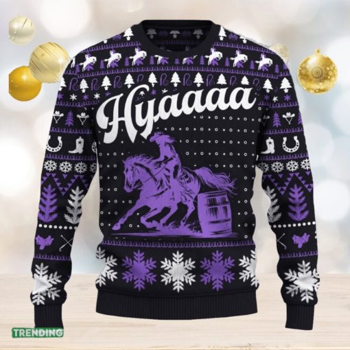 Hyaaaa Barrel Racing Cowgirl Funny Ugly Christmas New Gift For Men And Women