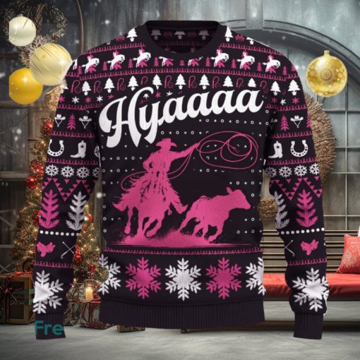 Hyaaaa Breakaway Roping Ugly Christmas Sweater New Pattern Tree Holidays Gift Fans