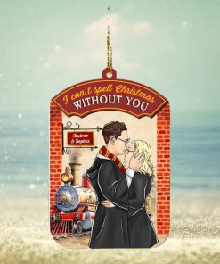 I Can’t Spell Christmas Without You Personalized Ornament, Kissing Couple Gifts