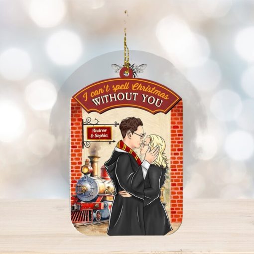 I Can’t Spell Christmas Without You Personalized Ornament, Kissing Couple Gifts