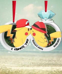 I Choose You, Set Of 2 Personalized Ornaments For Couple, Christmas Gift, Anniversary Gift Ideas