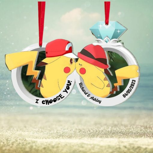 I Choose You, Set Of 2 Personalized Ornaments For Couple, Christmas Gift, Anniversary Gift Ideas