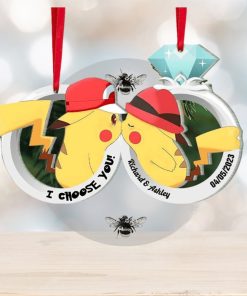 I Choose You, Set Of 2 Personalized Ornaments For Couple, Christmas Gift, Anniversary Gift Ideas